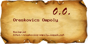 Oreskovics Ompoly névjegykártya